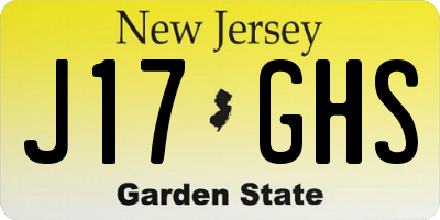 NJ license plate J17GHS