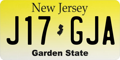 NJ license plate J17GJA