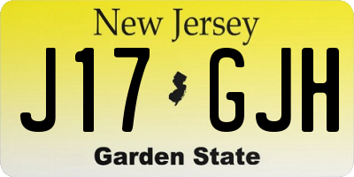NJ license plate J17GJH