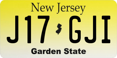 NJ license plate J17GJI