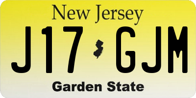 NJ license plate J17GJM