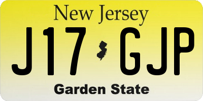 NJ license plate J17GJP