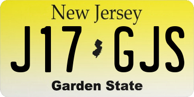 NJ license plate J17GJS