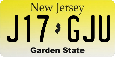 NJ license plate J17GJU