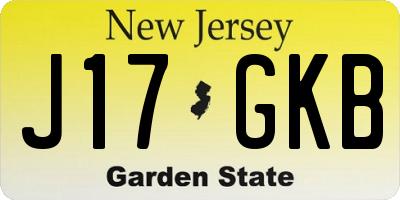 NJ license plate J17GKB