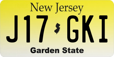 NJ license plate J17GKI