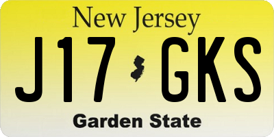 NJ license plate J17GKS