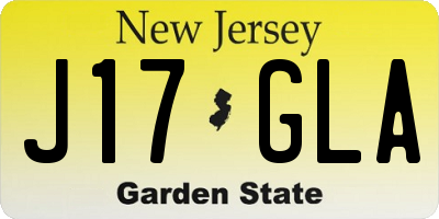 NJ license plate J17GLA