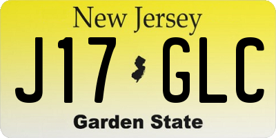 NJ license plate J17GLC