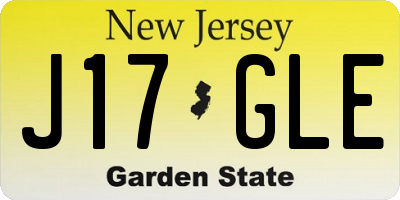 NJ license plate J17GLE