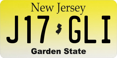 NJ license plate J17GLI
