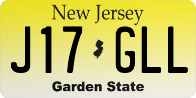 NJ license plate J17GLL