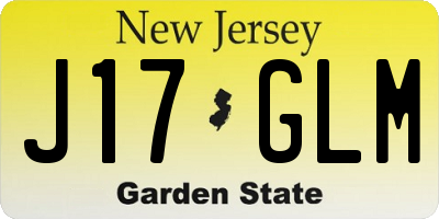 NJ license plate J17GLM