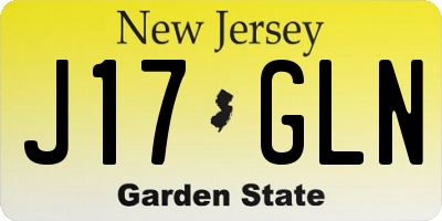 NJ license plate J17GLN