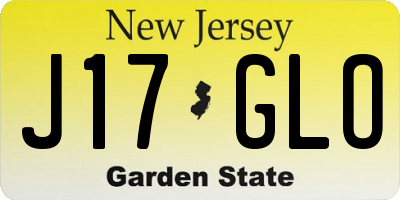 NJ license plate J17GLO