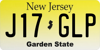 NJ license plate J17GLP