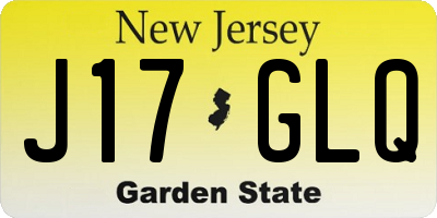 NJ license plate J17GLQ
