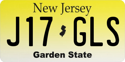 NJ license plate J17GLS