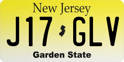 NJ license plate J17GLV
