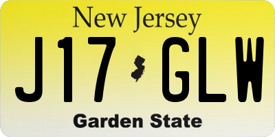 NJ license plate J17GLW