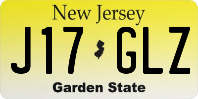 NJ license plate J17GLZ