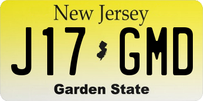 NJ license plate J17GMD