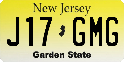 NJ license plate J17GMG