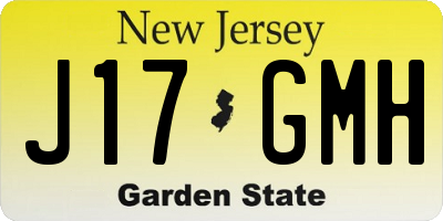 NJ license plate J17GMH