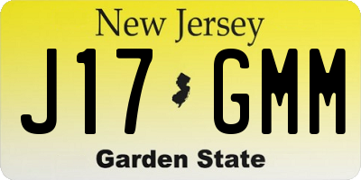 NJ license plate J17GMM