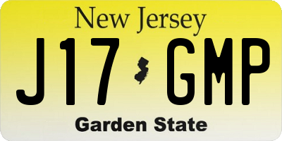 NJ license plate J17GMP