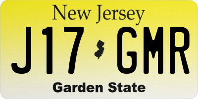 NJ license plate J17GMR