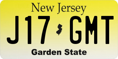 NJ license plate J17GMT