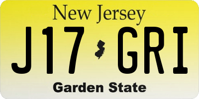 NJ license plate J17GRI