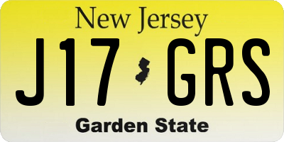 NJ license plate J17GRS