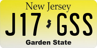 NJ license plate J17GSS