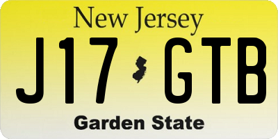 NJ license plate J17GTB