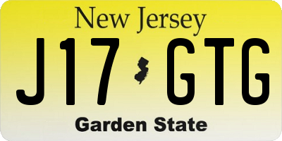 NJ license plate J17GTG