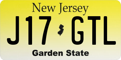 NJ license plate J17GTL