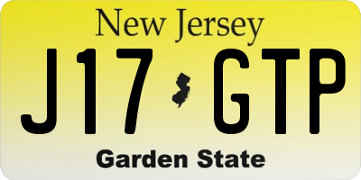 NJ license plate J17GTP