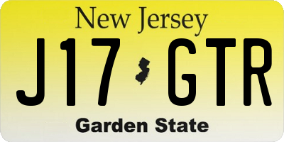 NJ license plate J17GTR