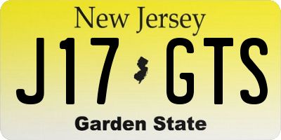 NJ license plate J17GTS