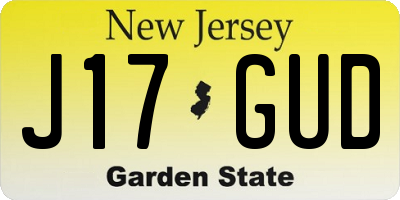 NJ license plate J17GUD