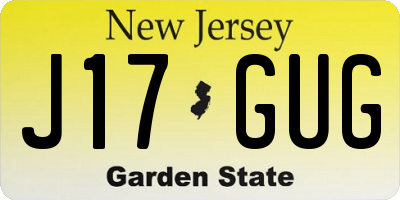NJ license plate J17GUG