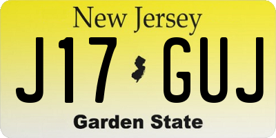 NJ license plate J17GUJ