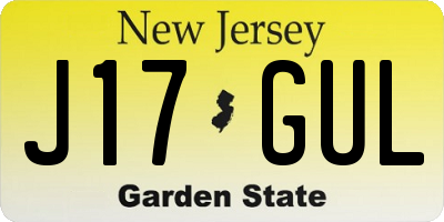 NJ license plate J17GUL