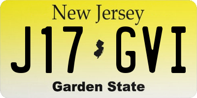 NJ license plate J17GVI