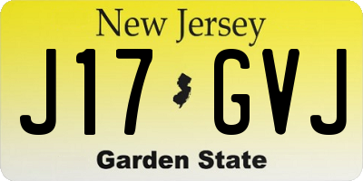 NJ license plate J17GVJ
