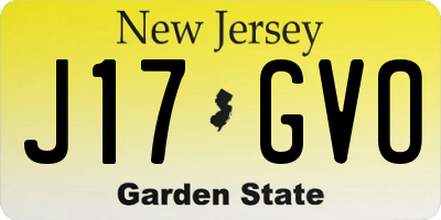 NJ license plate J17GVO