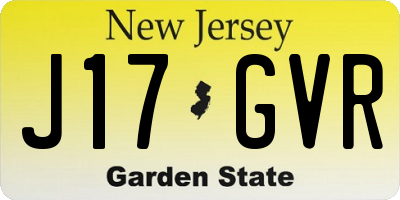 NJ license plate J17GVR
