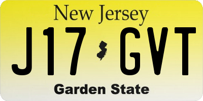NJ license plate J17GVT